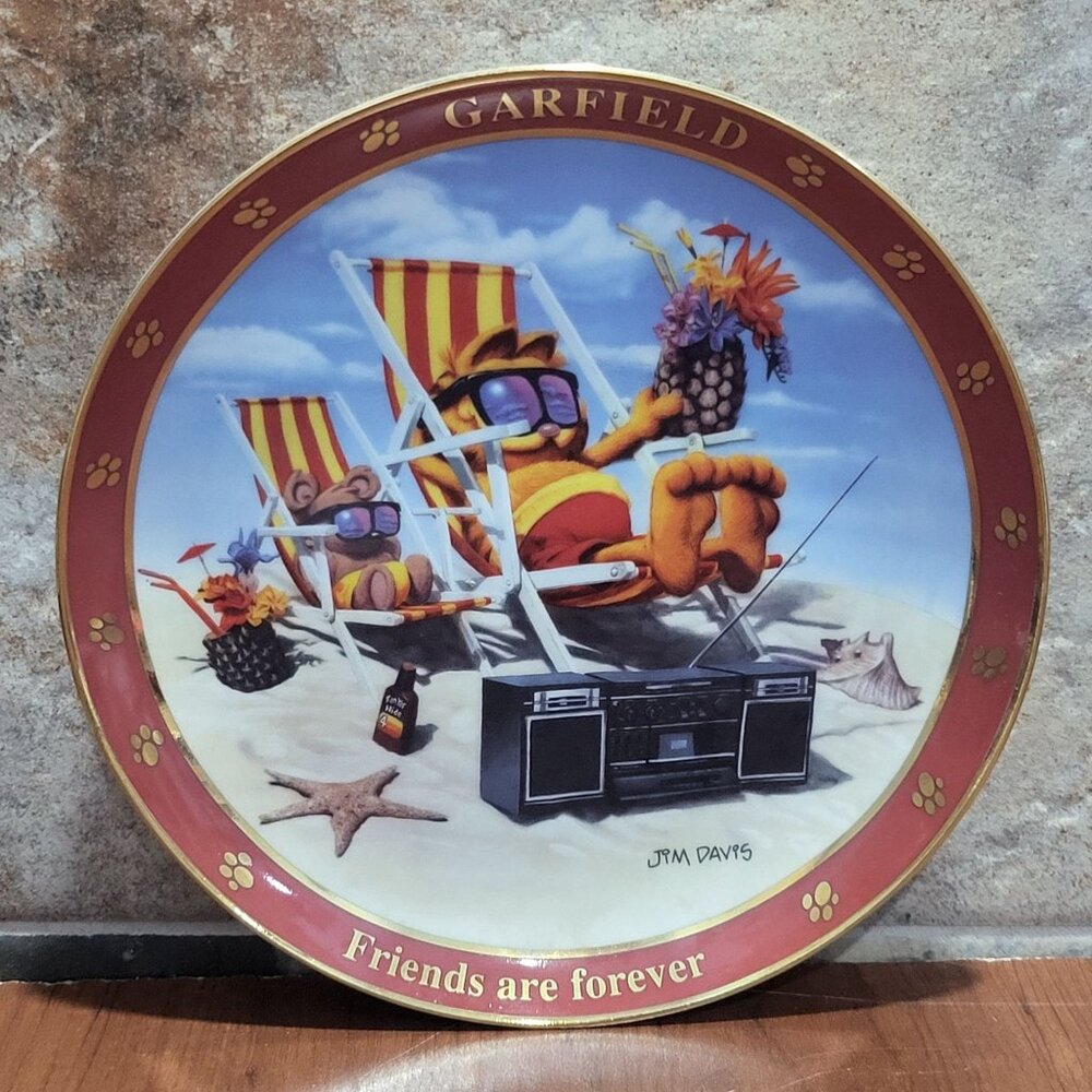Danbury Mint Decorative Plate A Day With Garfield Friends Are Forever 1978  Jim